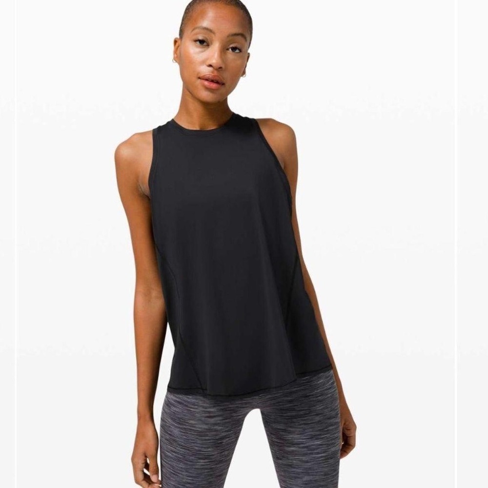 Black Lululemon tank top with tie in back